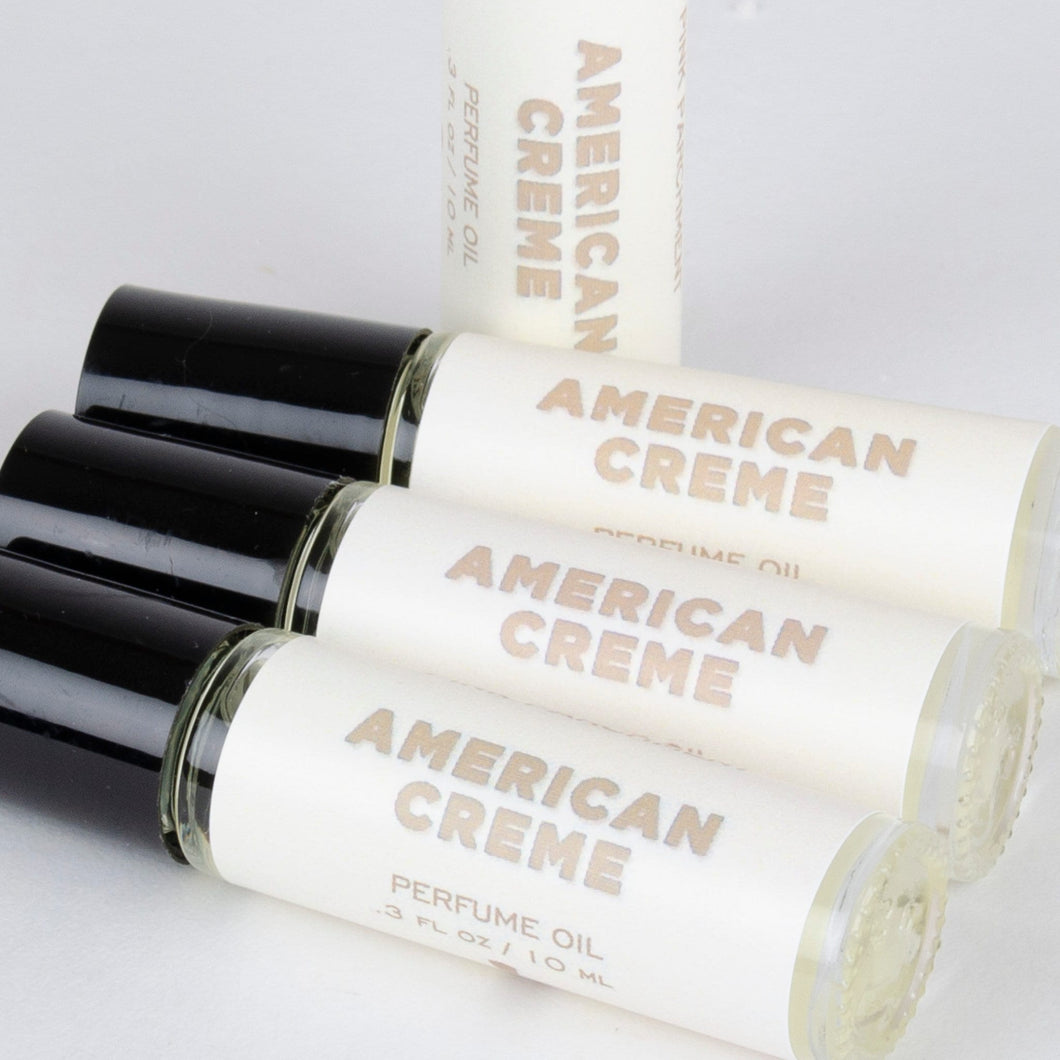 American Creme Roll On Perfume Oil - Vanilla, Jasmine, Violet, Lavender